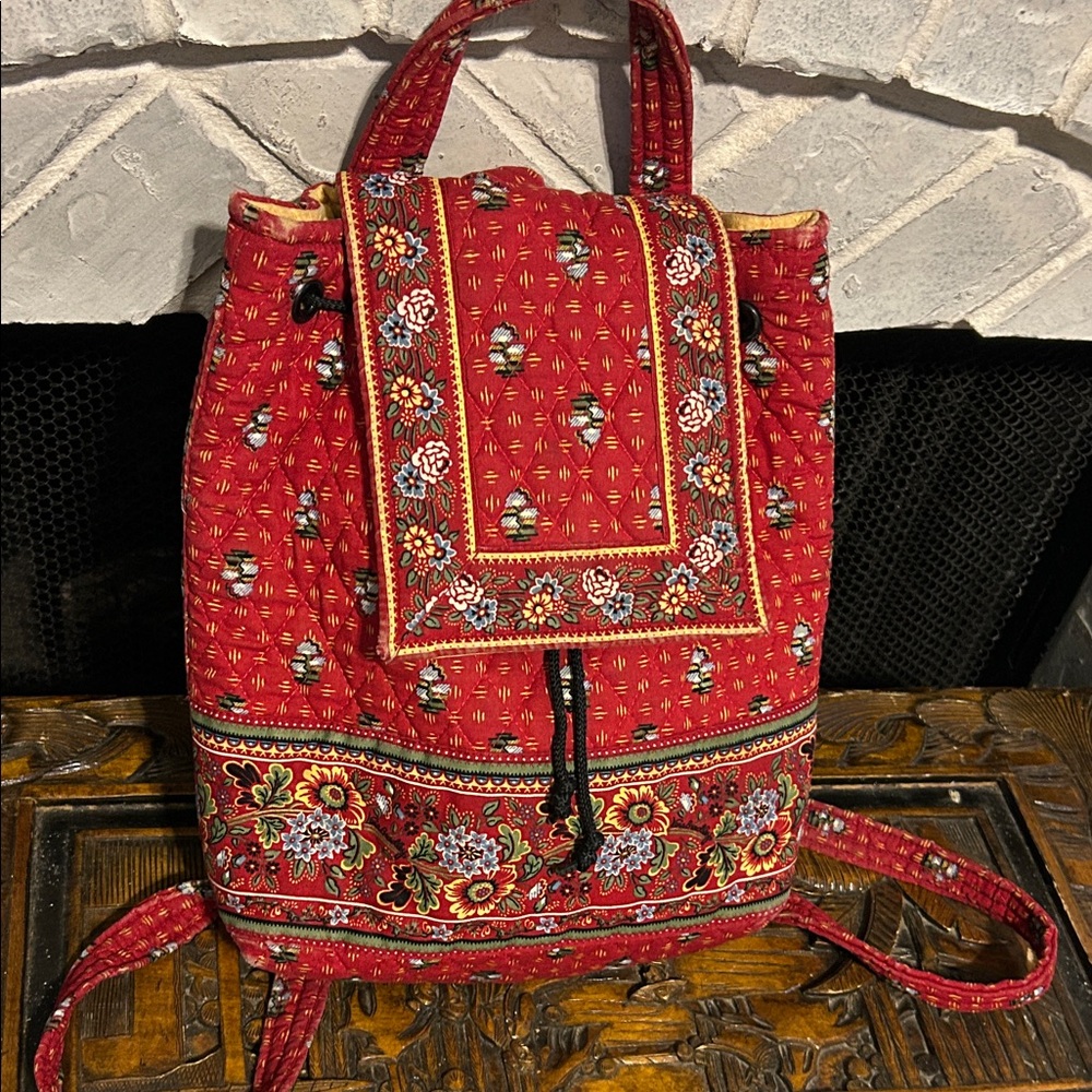 Vera Bradley Boho Red Floral Backpack